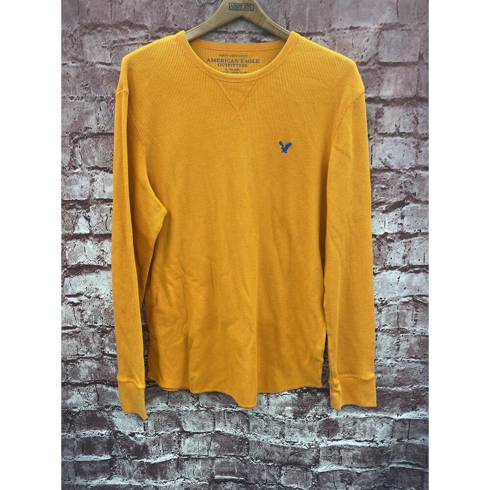 American Eagle Mens XL Slim Fit Orange Long Sleeve T Shirt